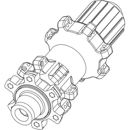 Moyeu SUN RINGLE SRX 9x142 28T Shimano HG Alu Noir (arrière)