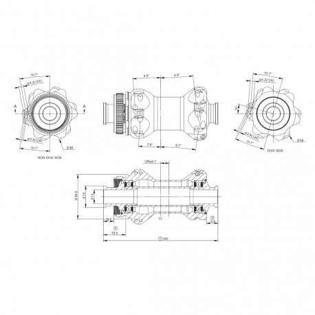 Moyeu REYNOLDS GW Avant Disque CL 12x100 mm 24T